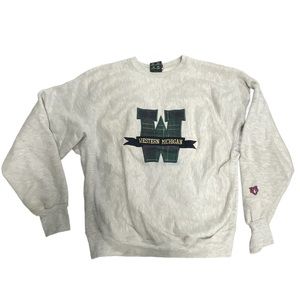 Vintage Western Michigan University Logo Crewneck Sweater Sweatshirt Pull Over